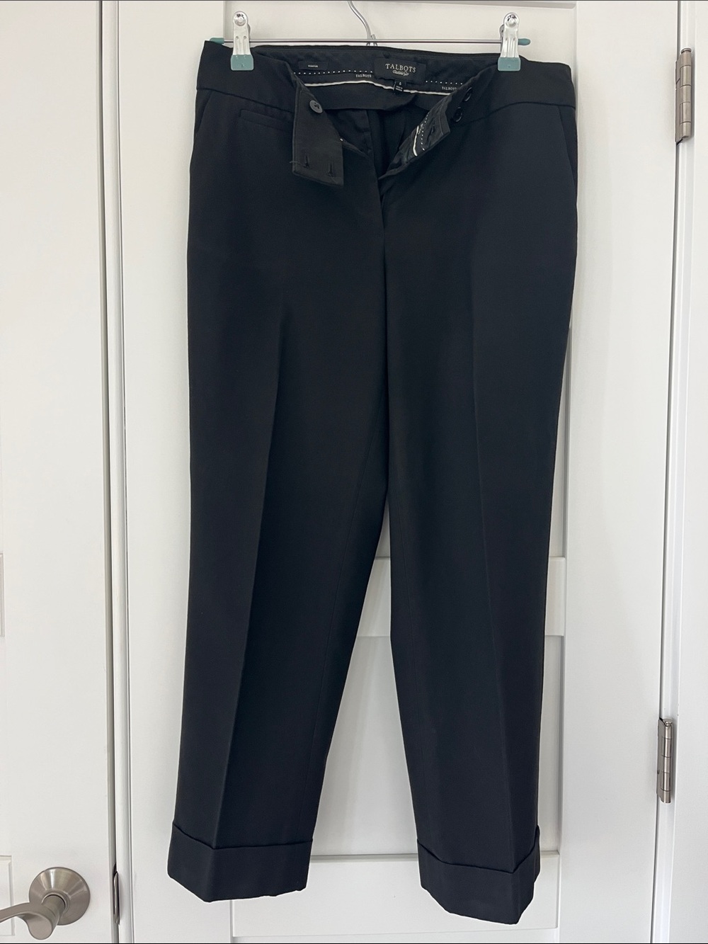 Talbots Black Cropped Tailored Dress Pants